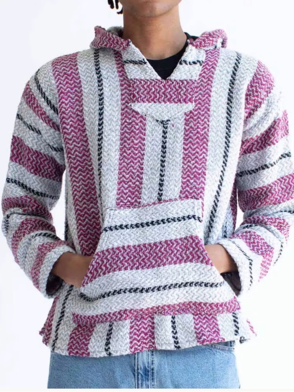 Baja Joe oversized striped pullover hoodie
